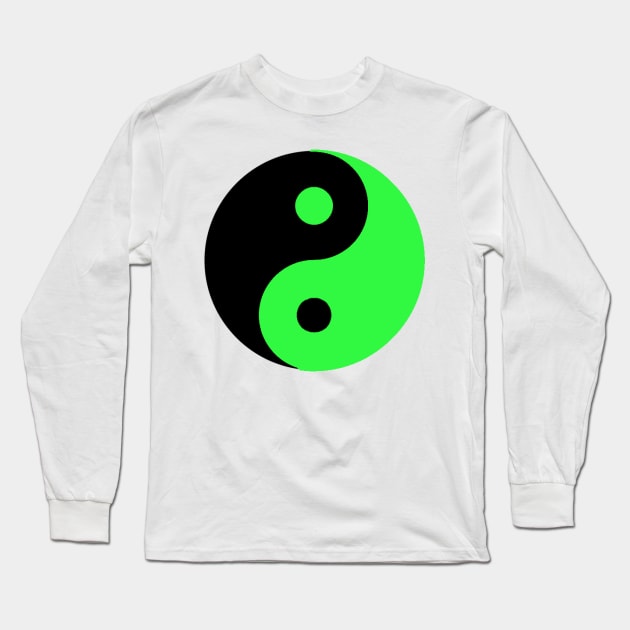 Yin Yang in black and green Long Sleeve T-Shirt by NovaOven